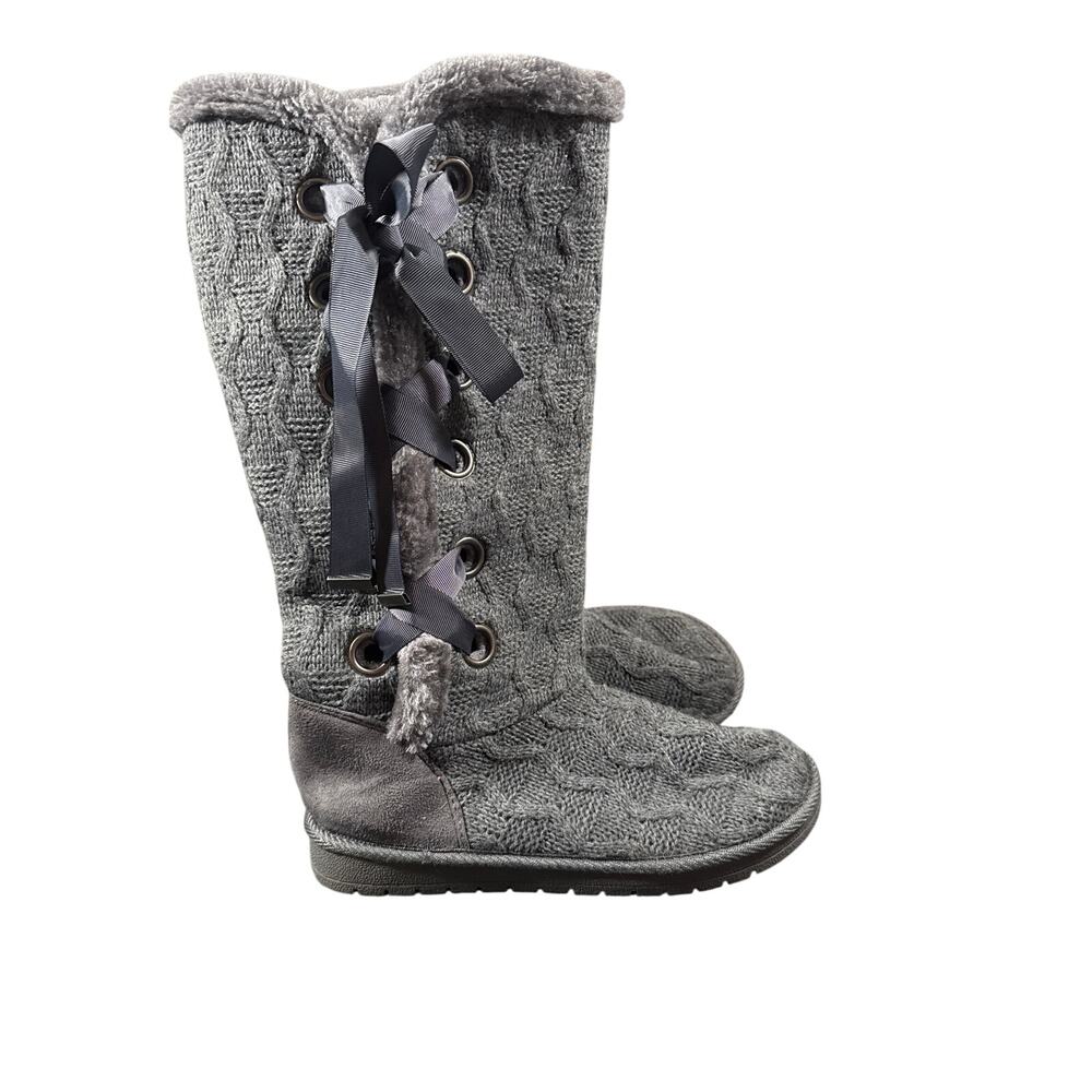 Unbranded Gray Quilted Knee High Winter Boots Size 7